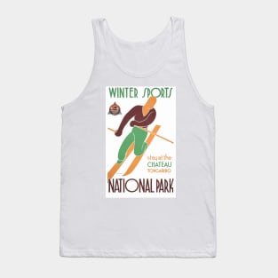 New Zealand Vintage Travel Poster Winter Sports Tank Top